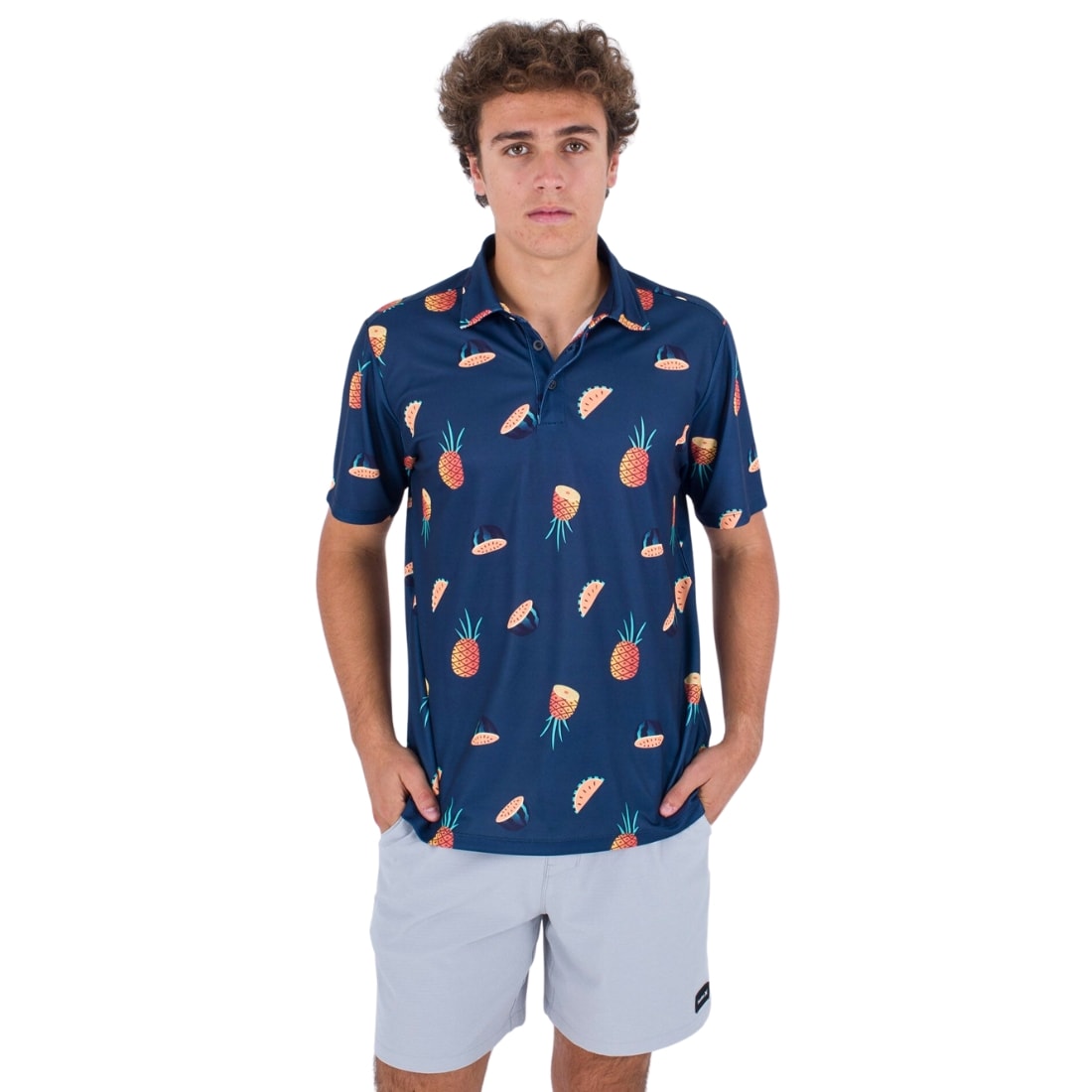 Hurley H2O-Dri Ace Fiesta Mesh Polo Shirt - Abyss - Mens Polo Shirt by Hurley