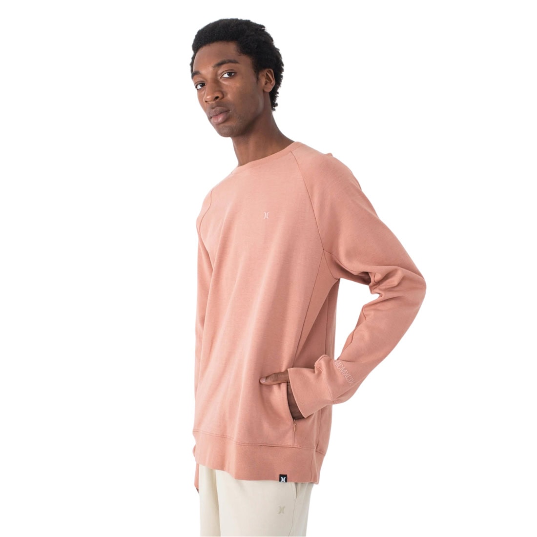 Hurley Low Tide Crew Sweatshirt - Phantom Rose - Mens Crew Neck Sweatshirt by Hurley