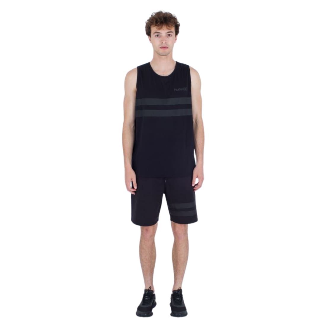 Hurley Oceancare Stripes Tank Top Vest - Black Heather - Mens Surf Brand Vest/Tank Top by Hurley