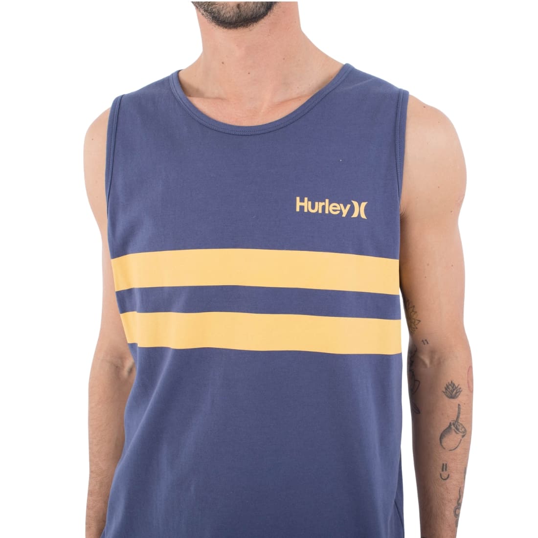 Hurley Oceancare Stripes Tank Top Vest - Submarine - Mens Surf Brand Vest/Tank Top by Hurley