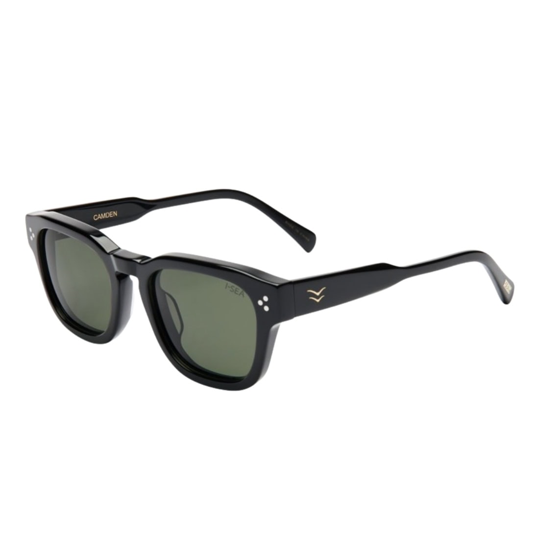 I-Sea Camden Polarised Sunglasses - Black/Green - Square/Rectangular Sunglasses by I-Sea