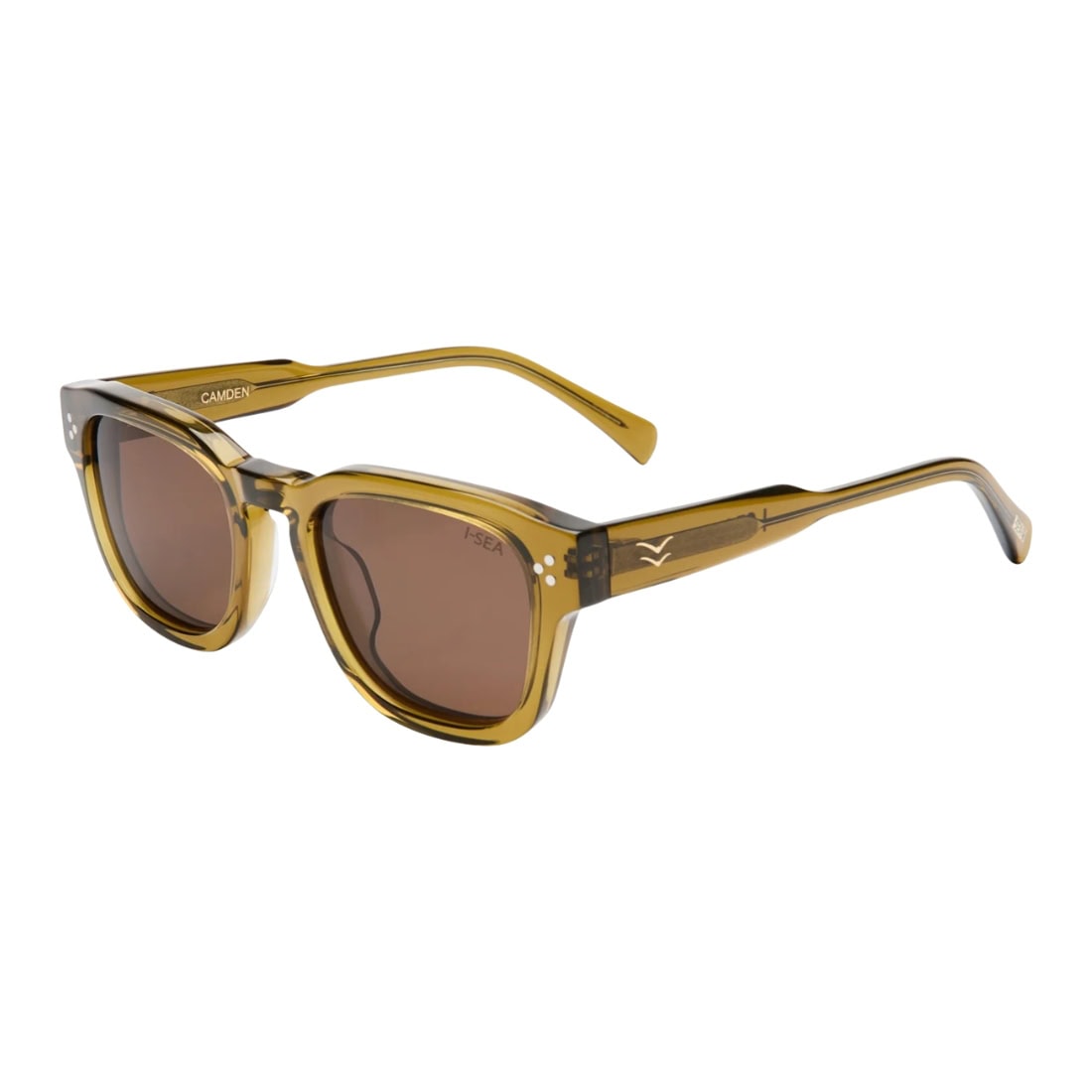 I-Sea Camden Polarised Sunglasses - Kelp/Brown - Square/Rectangular Sunglasses by I-Sea