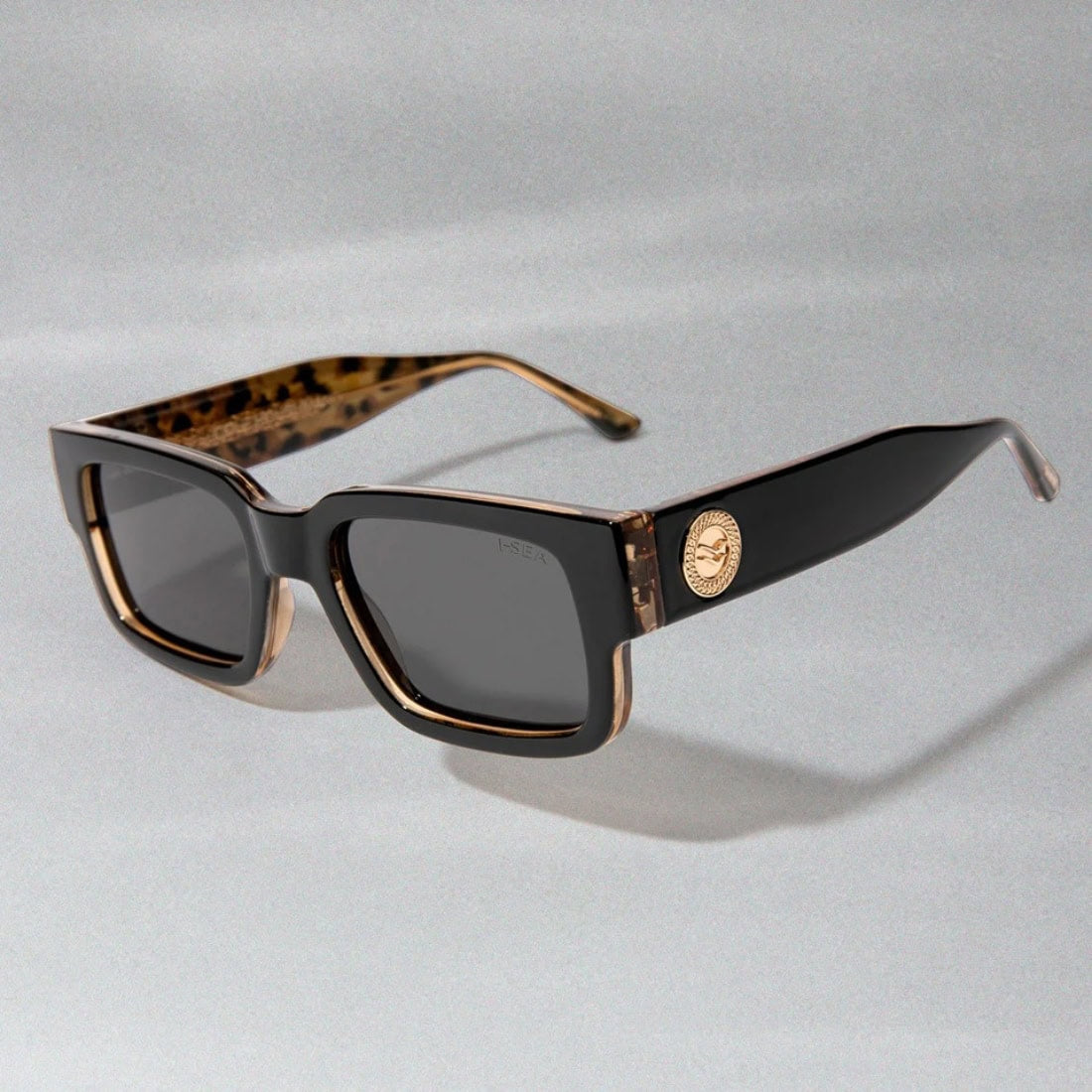I-Sea Cole Houshmand Polarised Sunglasses - Black Leopard/Smoke - Square/Rectangular Sunglasses by I-Sea