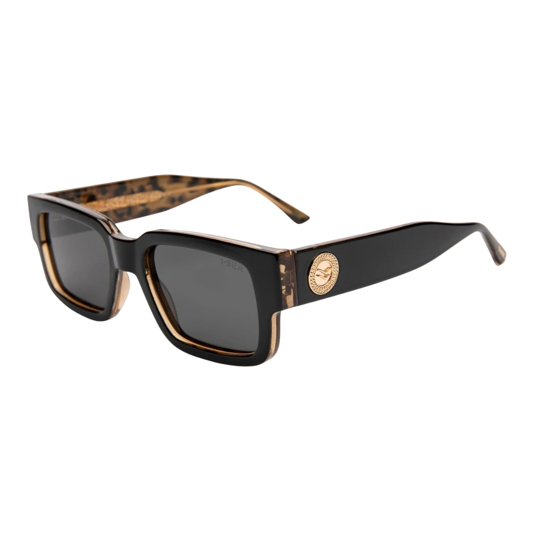 I-Sea Cole Houshmand Polarised Sunglasses - Black Leopard/Smoke - Square/Rectangular Sunglasses by I-Sea