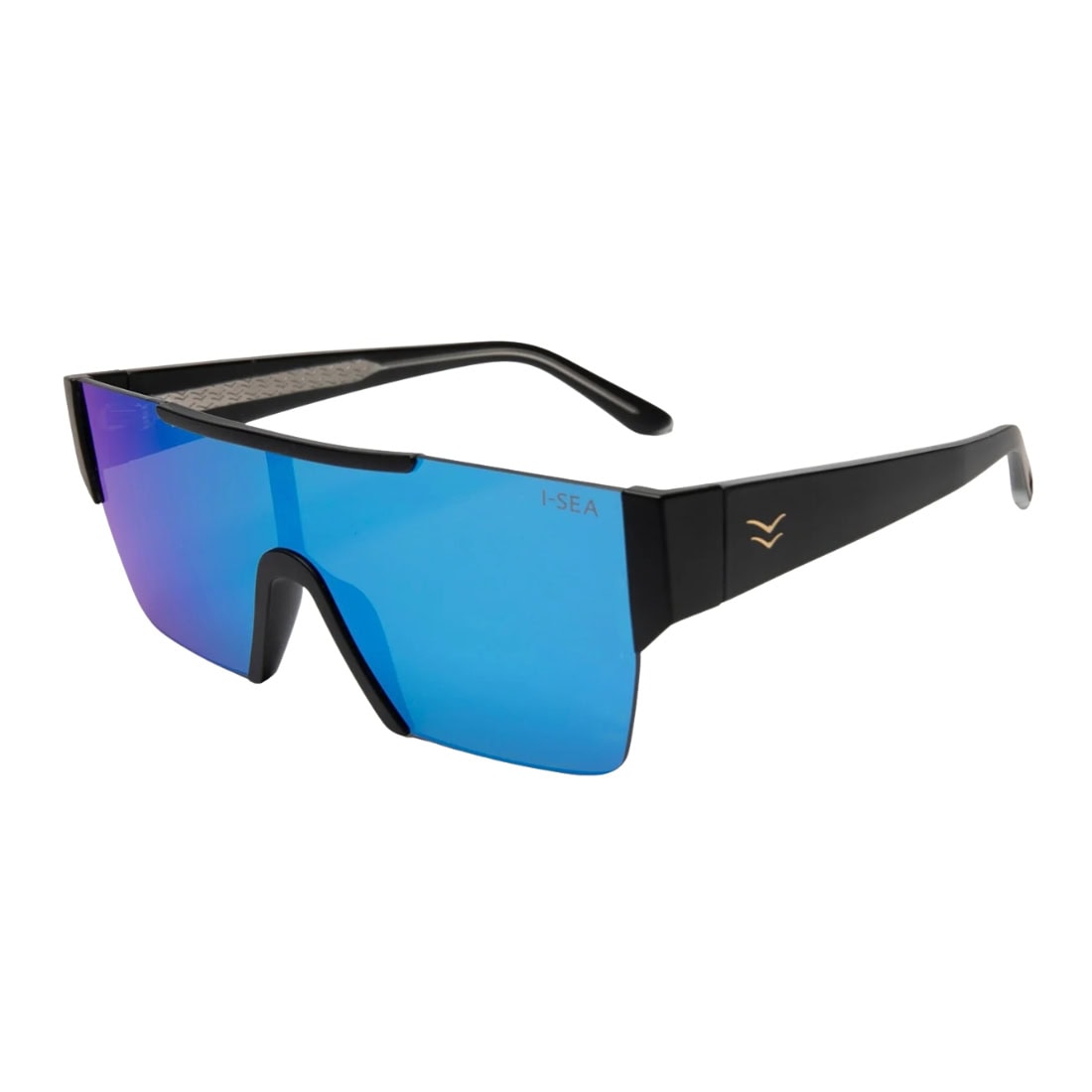 I-Sea Halo Polarised Sunglasses - Black/Blue - Wrap Around Sunglasses by I-Sea