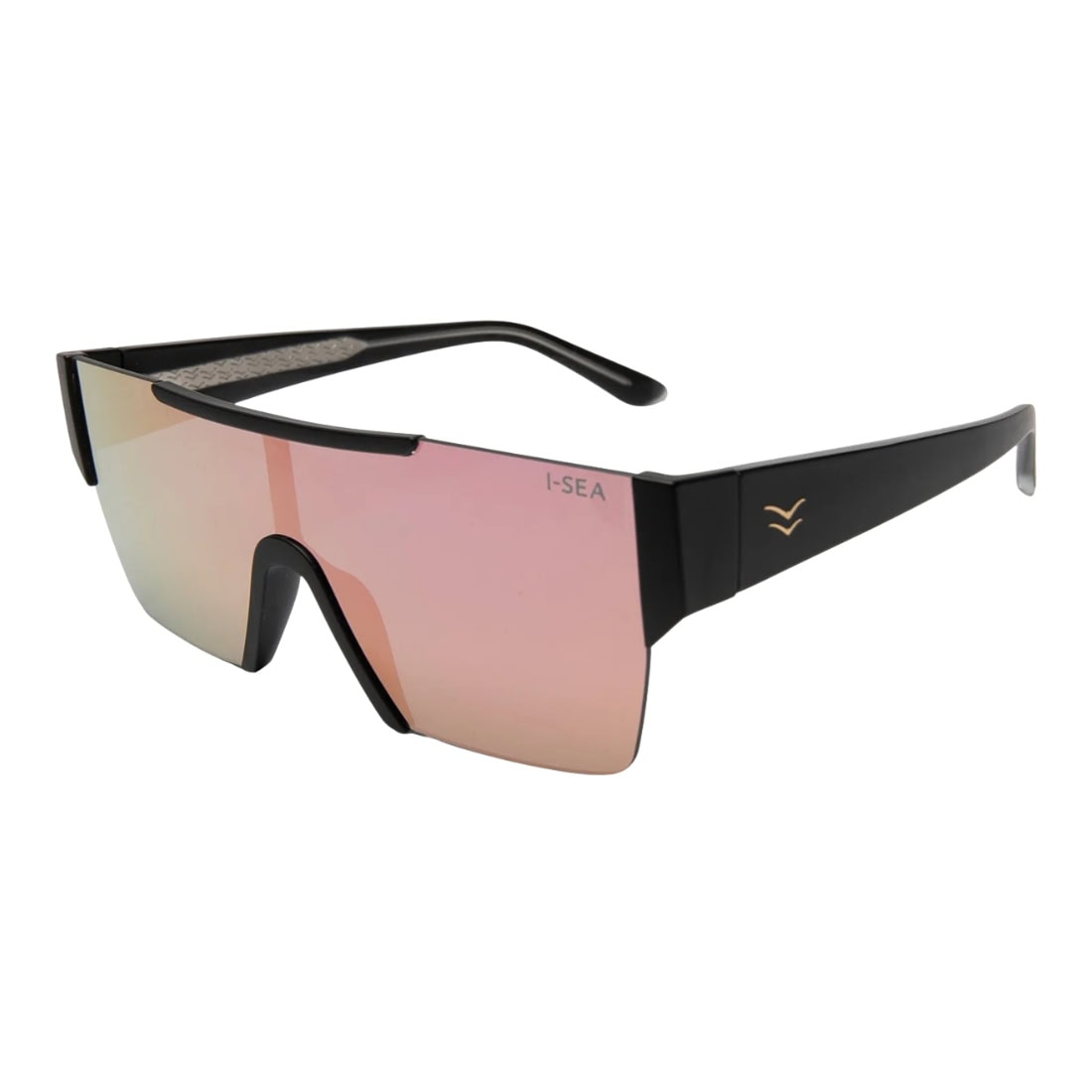 I-Sea Halo Polarised Sunglasses - Black/Rose Gold - Wrap Around Sunglasses by I-Sea