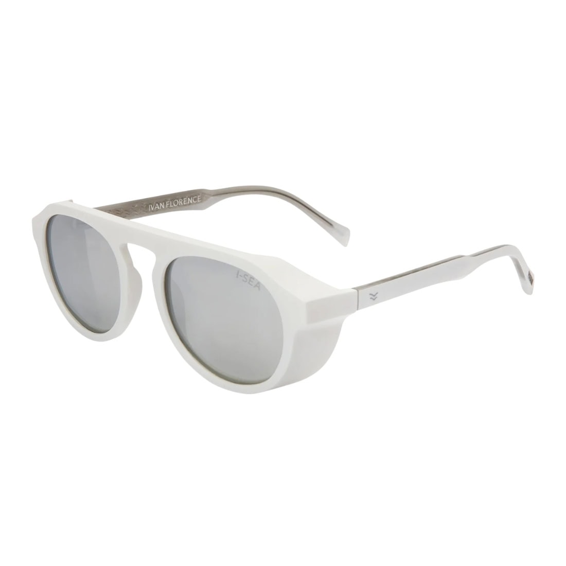 I-Sea Ivan Florence Polarised Sunglasses - White/Silver - Round Sunglasses by I-Sea