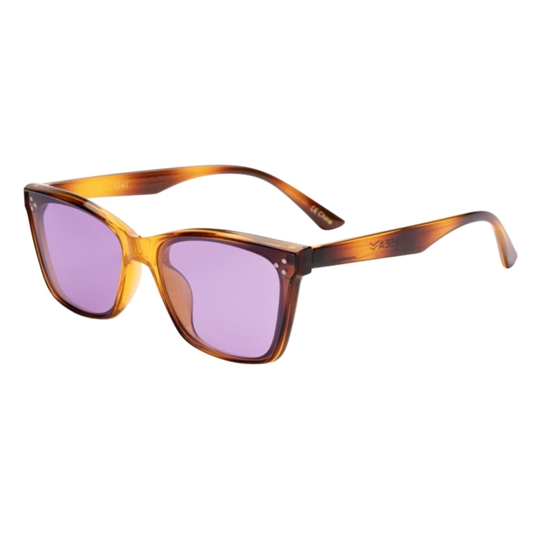 I-Sea Kiki Polarised Sunglasses - Tiger/Lilac - Square/Rectangular Sunglasses by I-Sea