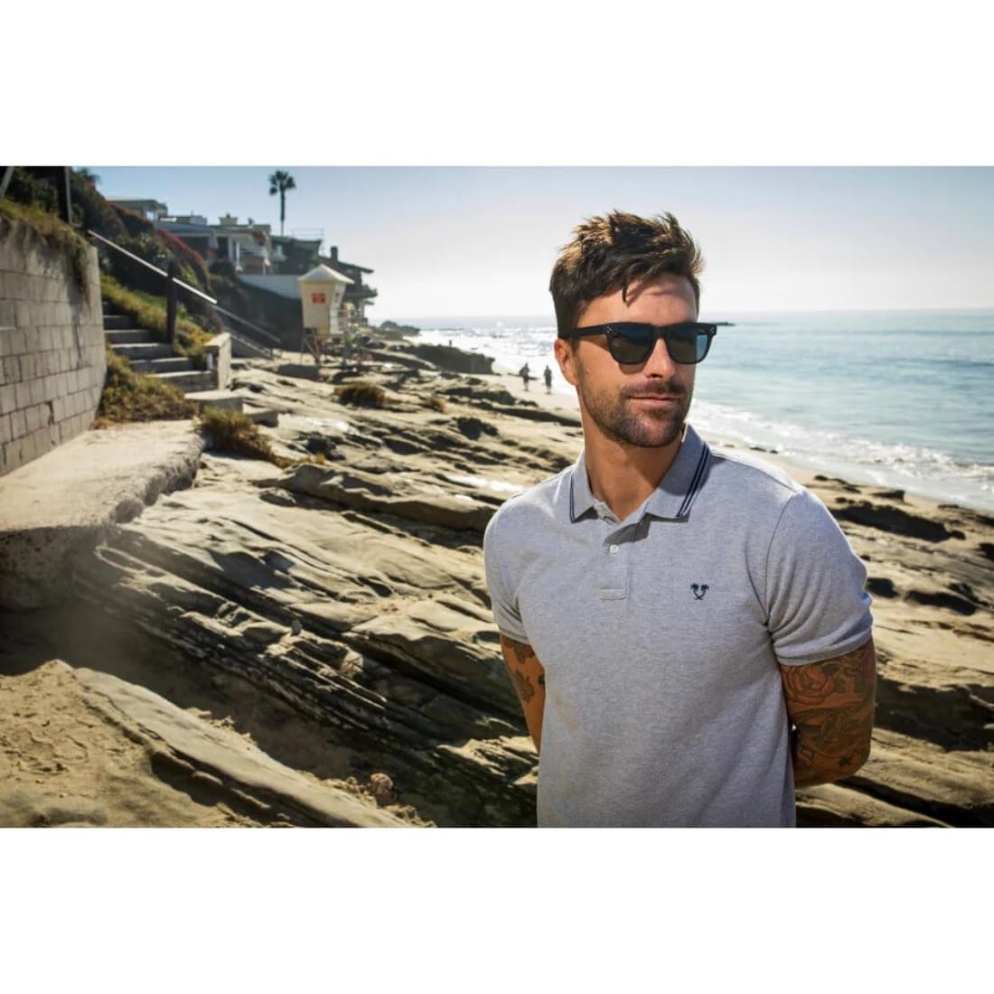 I-Sea Liam Polarised Sunglasses - Matt Black/Smoke Polarized Lens - Square/Rectangular Sunglasses by I-Sea