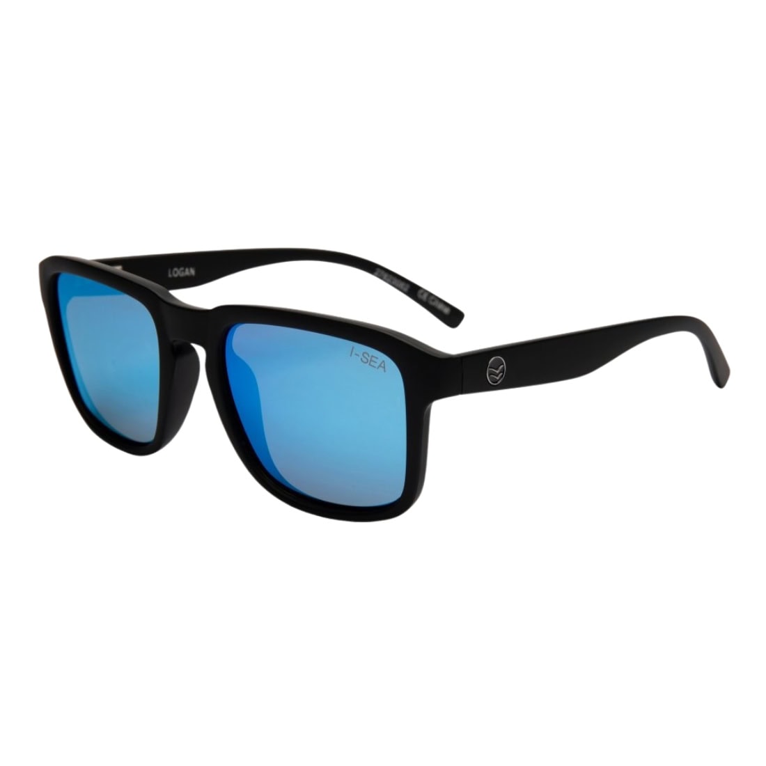 I-Sea Logan Polarized Sunglasses - Black/T-Blue - Round Sunglasses by I-Sea