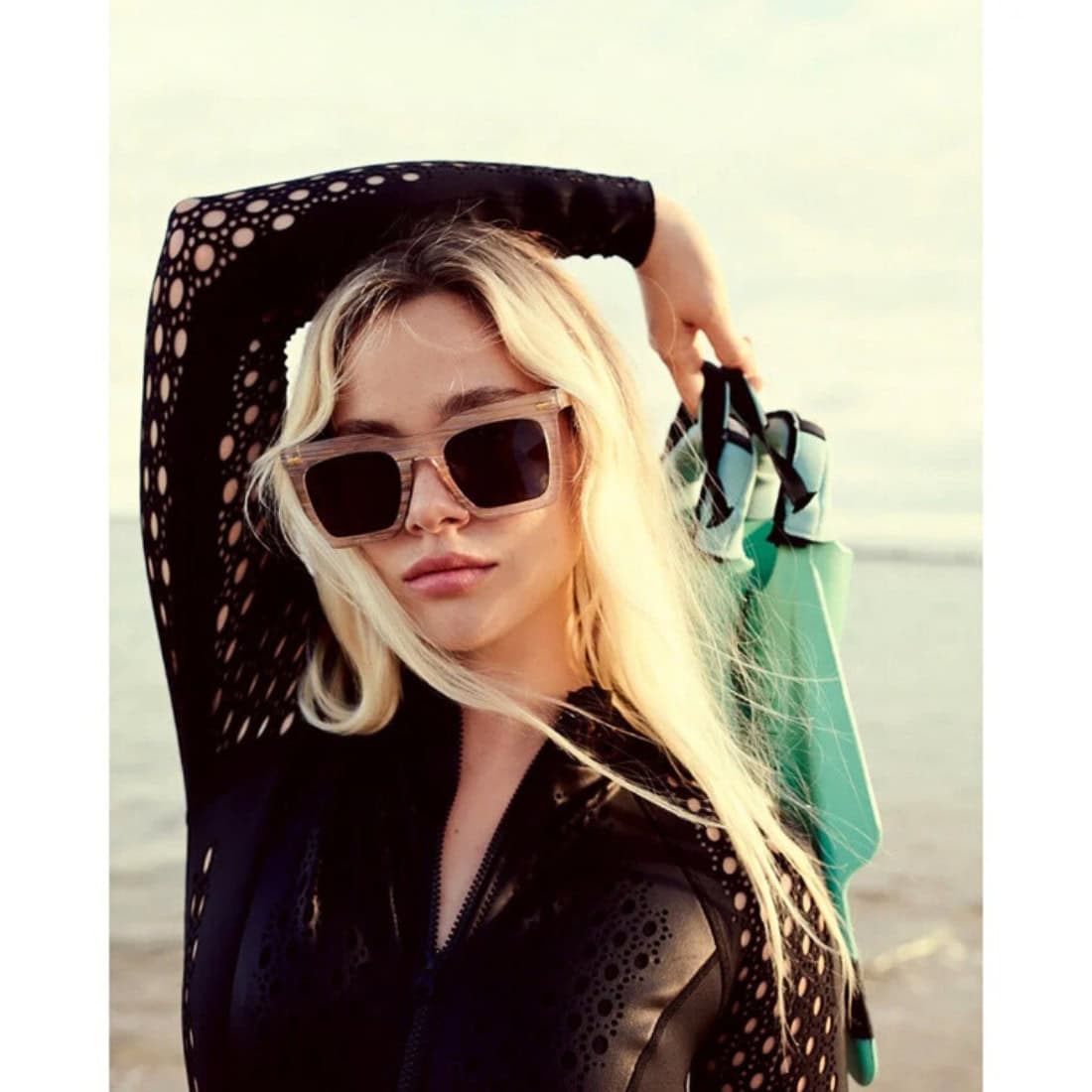 I-Sea Maverick Polarised Sunglasses - White Gold/Smoke - Square/Rectangular Sunglasses by I-Sea