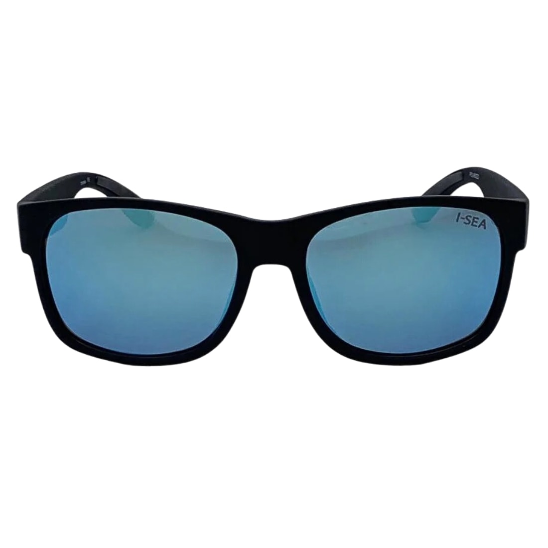 I-Sea Seven Seas Polarised Sunglasses - Black Rubber/Ice Blue Mirror Polarized Lens - Square/Rectangular Sunglasses by I-Sea