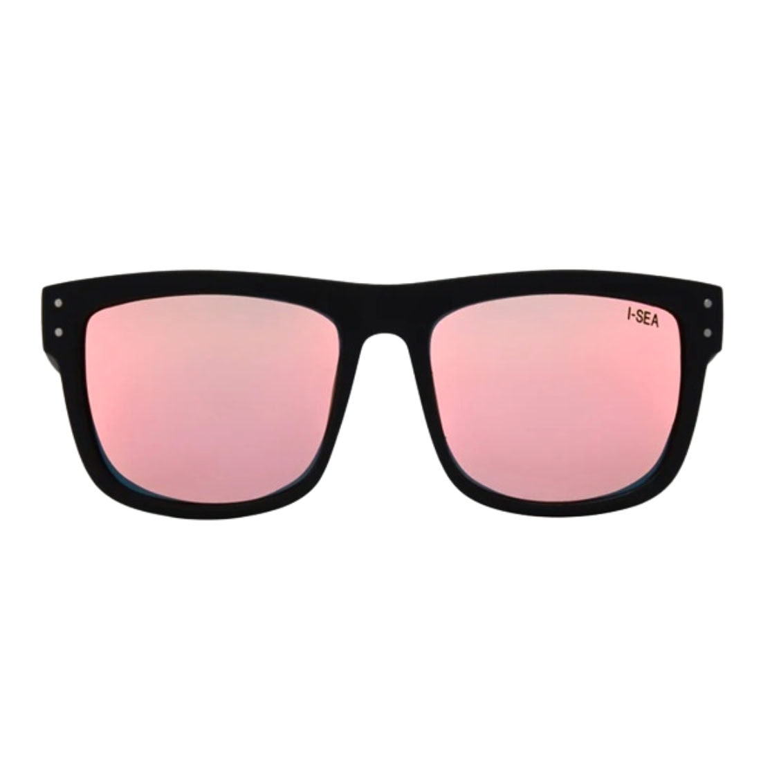 I-Sea V Lander Polarised Sunglasses - Black Soft Touch Rubber/Rose Gold Polarised - Square/Rectangular Sunglasses by I-Sea