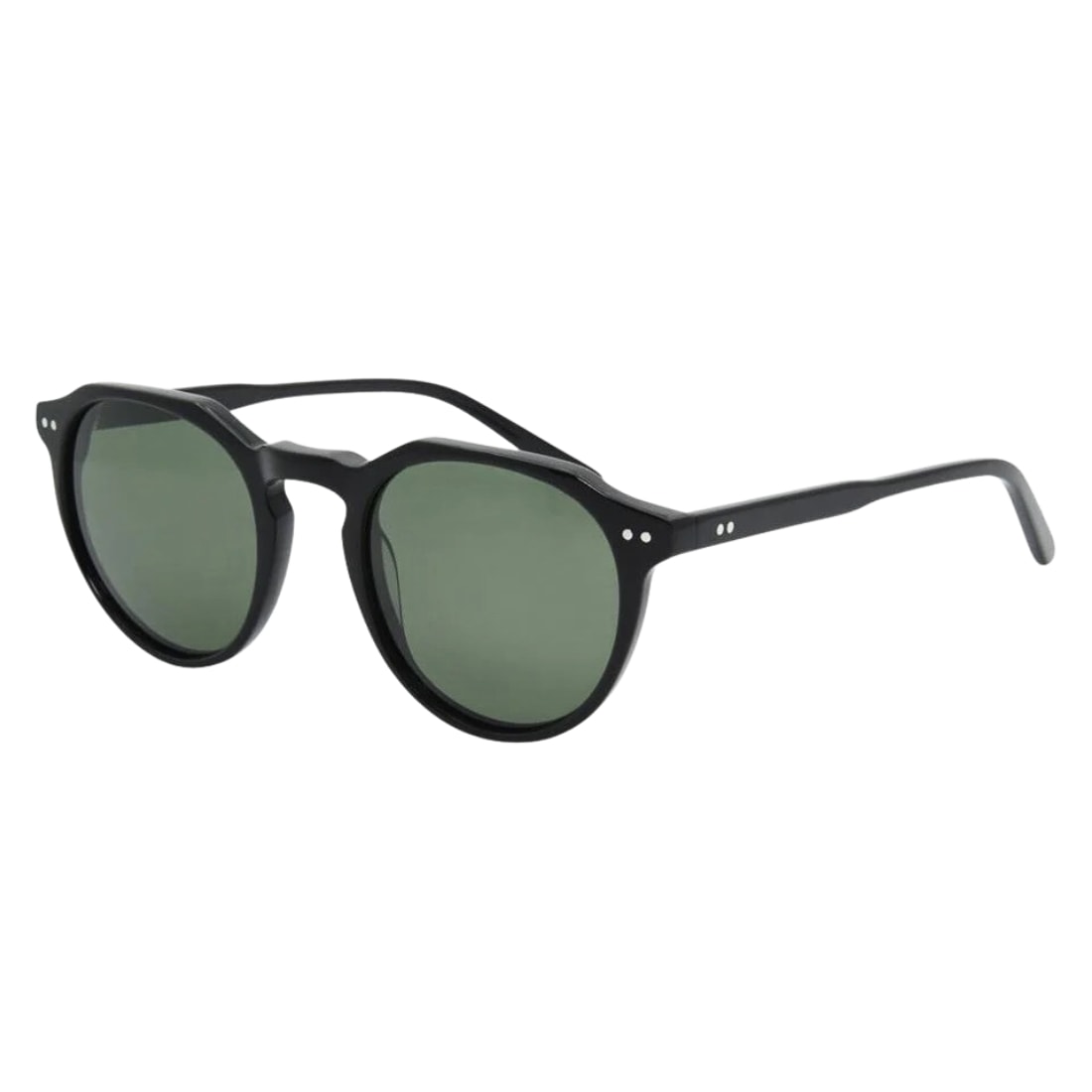 I-Sea Watty Round Polarised Sunglasses - Black Acetate/Green Polarized Lens - Round Sunglasses by I-Sea