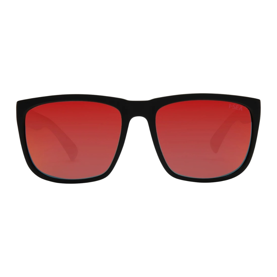 I-Sea Wyatt Polarised Sunglasses - Black/Red - Square/Rectangular Sunglasses by I-Sea