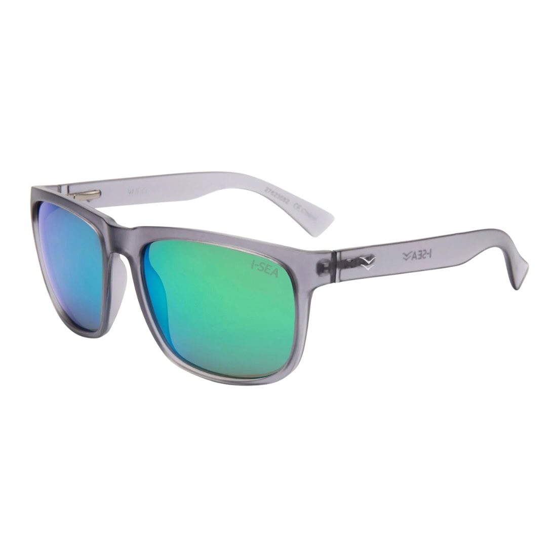 I-Sea Wyatt Polarised Sunglasses - Grey/Green - Square/Rectangular Sunglasses by I-Sea