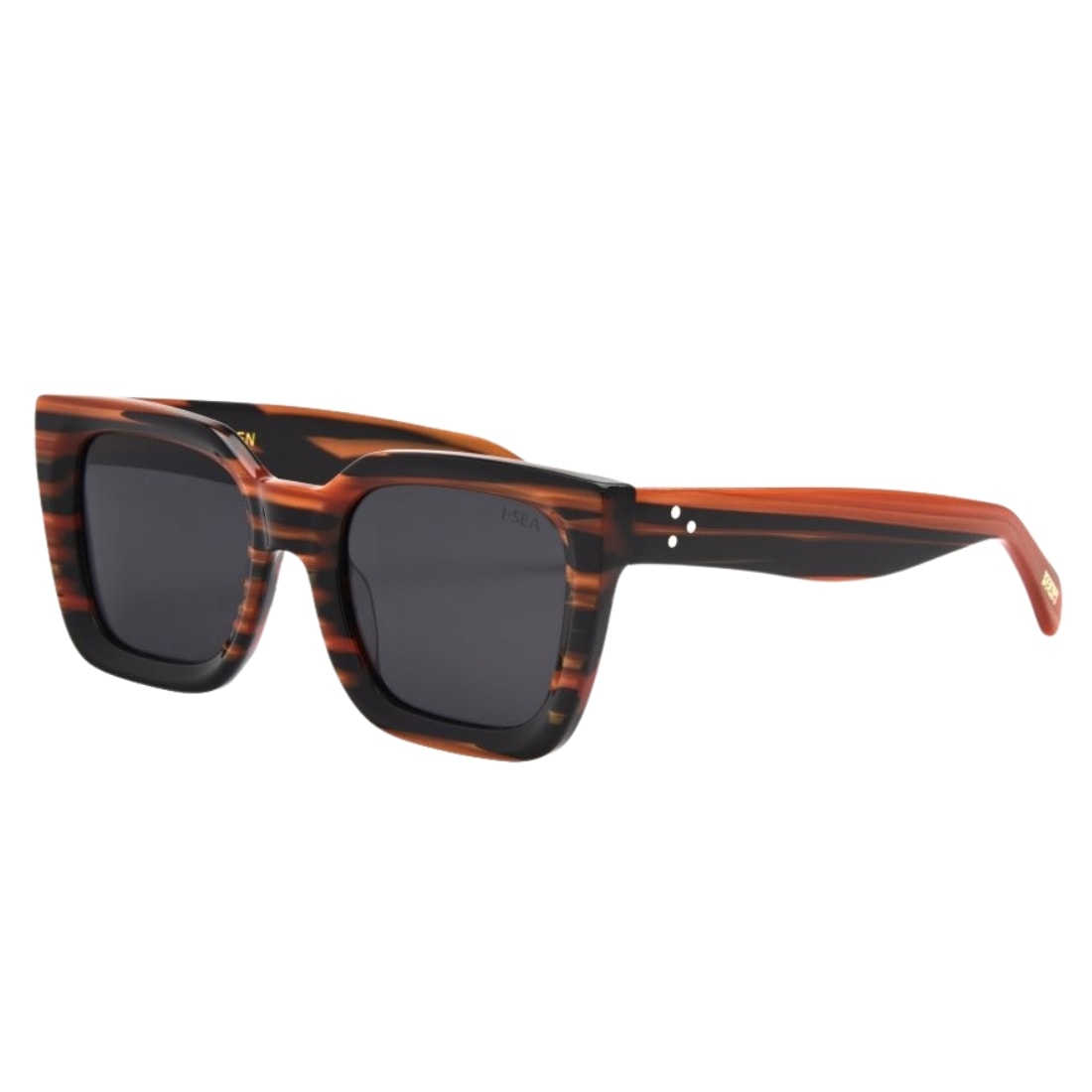 I-Sea Alden Sunglasses - Tigers Eye/Smoke Polarised - Square/Rectangular Sunglasses by I-Sea