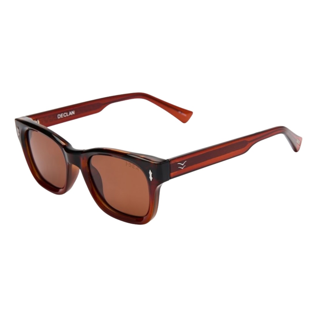 I-Sea Declan Polarised Sunglasses - Cola/Brown - Square/Rectangular Sunglasses by I-Sea