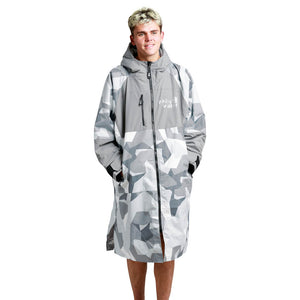 White Water Hard Shell Drying / Changing Robe - Arctic Camo/Grey Lining - Changing Robe Poncho Towel by White Water