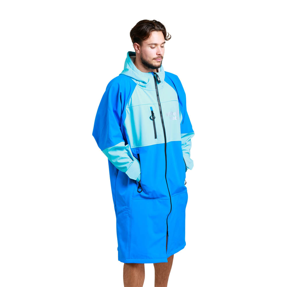 White Water Softshell Drying / Changing Robe - Cobalt Blue/Grey Lining - Changing Robe Poncho Towel by White Water