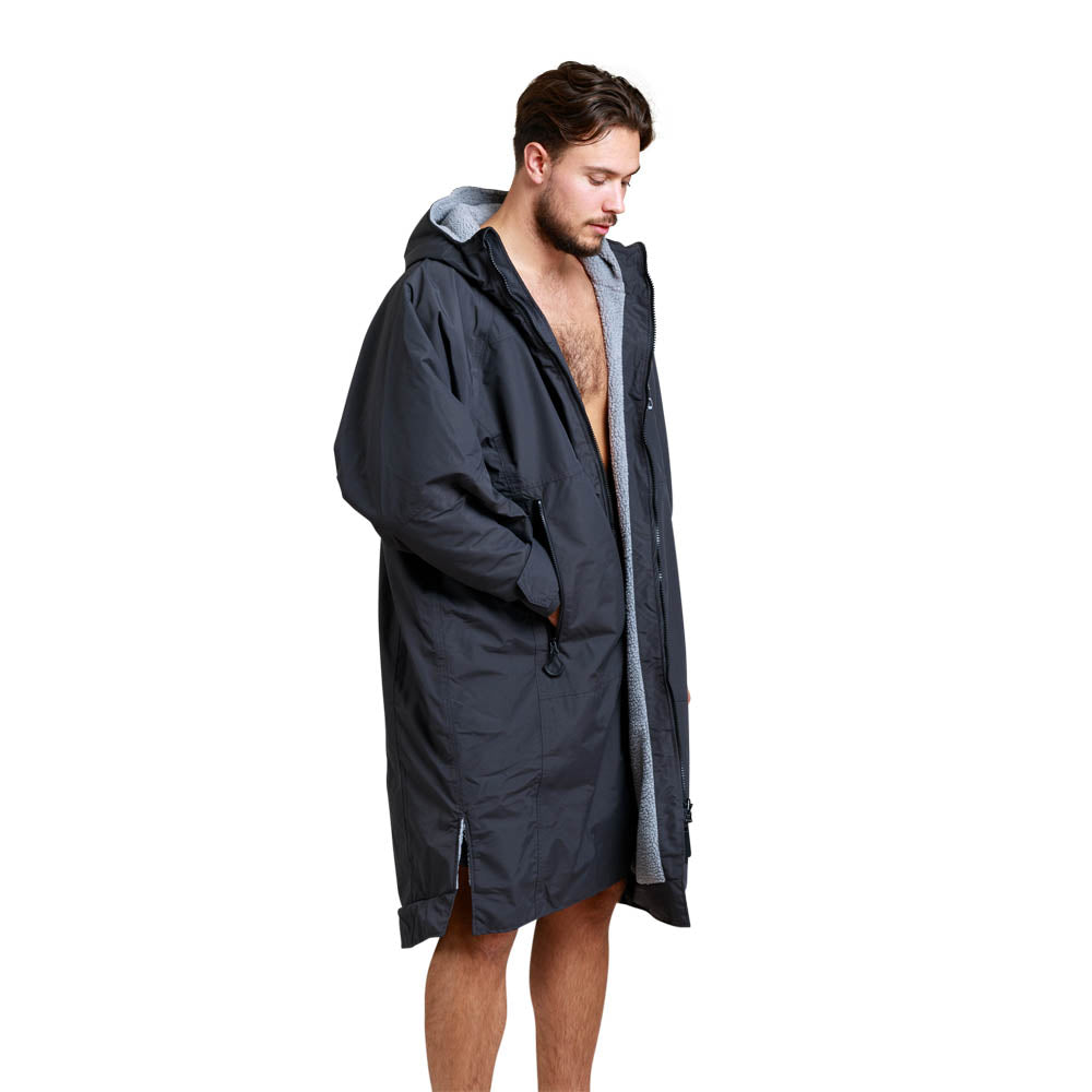 White Water Hard Shell Drying / Changing Robe - Black/Grey Lining - Yakwax