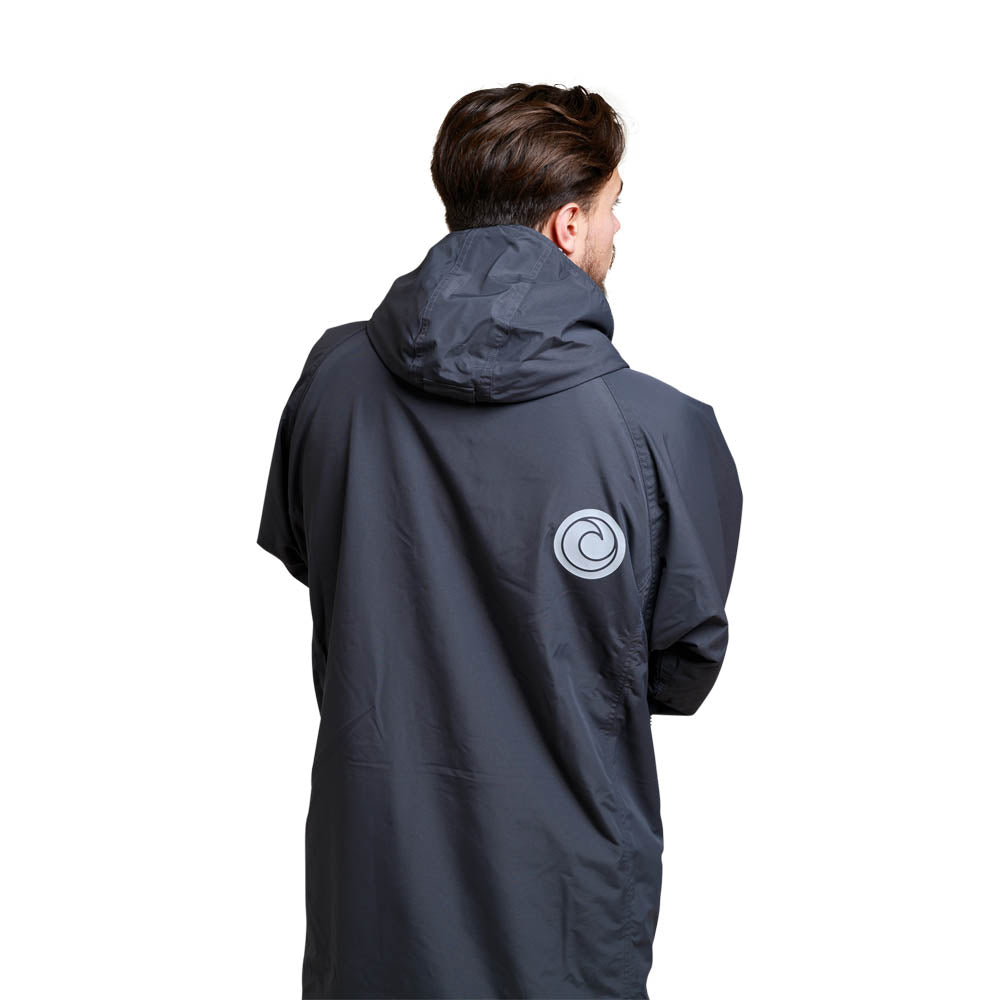 White Water Hard Shell Drying / Changing Robe - Black/Grey Lining - Changing Robe Poncho Towel by White Water