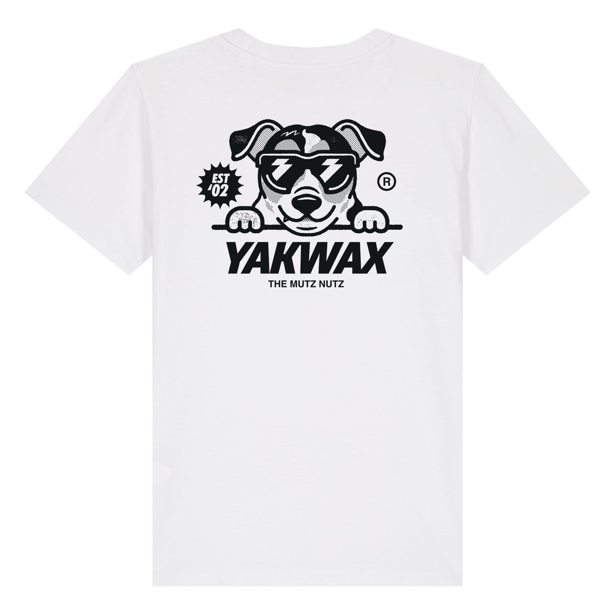 Yakwax Jack Russell Kids T-Shirt - White/Mono - Boys Surf Brand T-Shirt by Yakwax