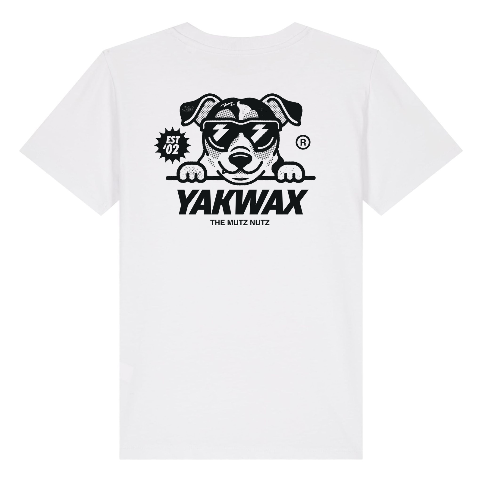 Yakwax Jack Russell Kids T-Shirt - White/Mono - Boys Surf Brand T-Shirt by Yakwax