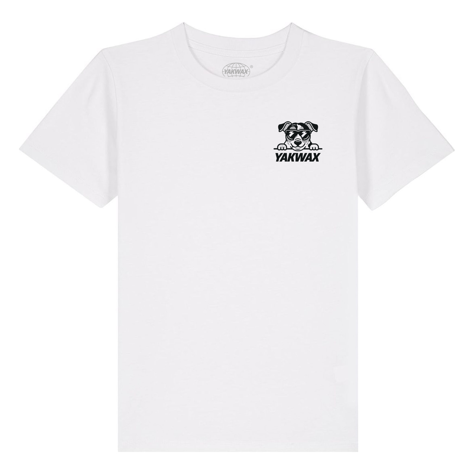 Yakwax Jack Russell Kids T-Shirt - White/Mono - Boys Surf Brand T-Shirt by Yakwax