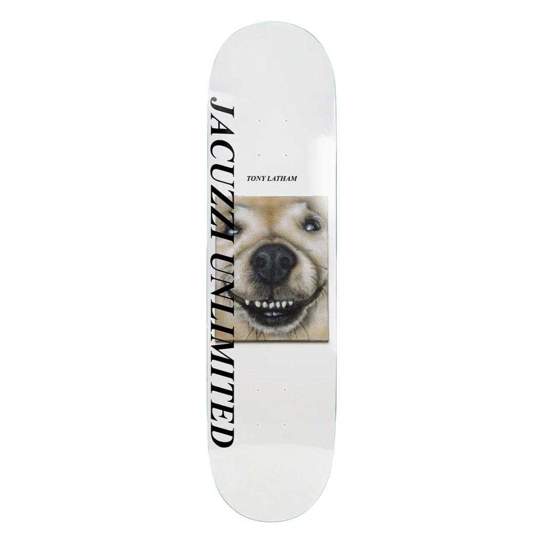 Jacuzzi Unlimited 8.125' Latham Smooshed Deck - White - Skateboard Deck by Jacuzzi Unlimited 8.125 inch