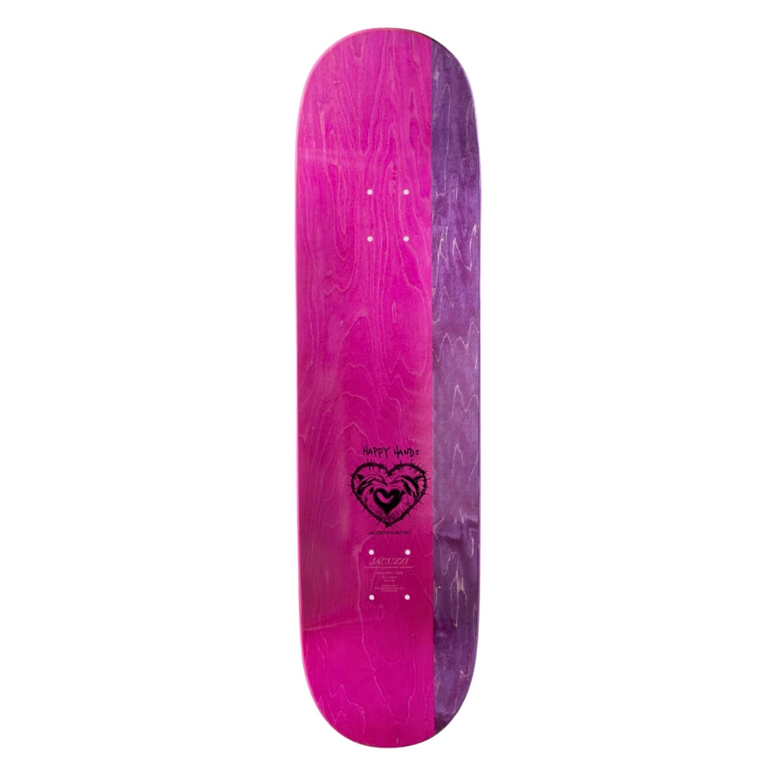 Jacuzzi Unlimited 8.25&quot; Rainbow Hands Jet Ski EX7 Deck - Pink - Skateboard Deck by Jacuzzi Unlimited 8.25 inch