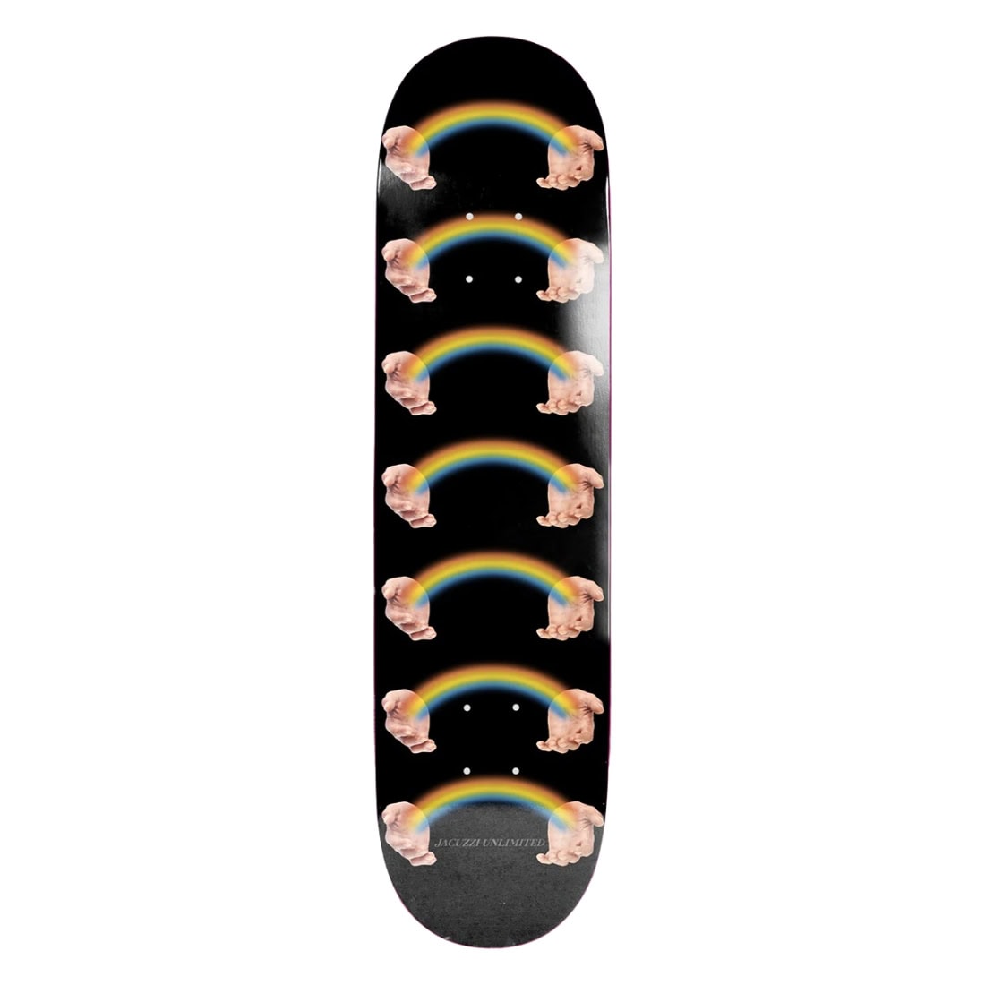 Jacuzzi Unlimited 8.5" Rainbow Hands Jet Ski EX7 Deck - Black - Skateboard Deck by Jacuzzi Unlimited 8.5 inch