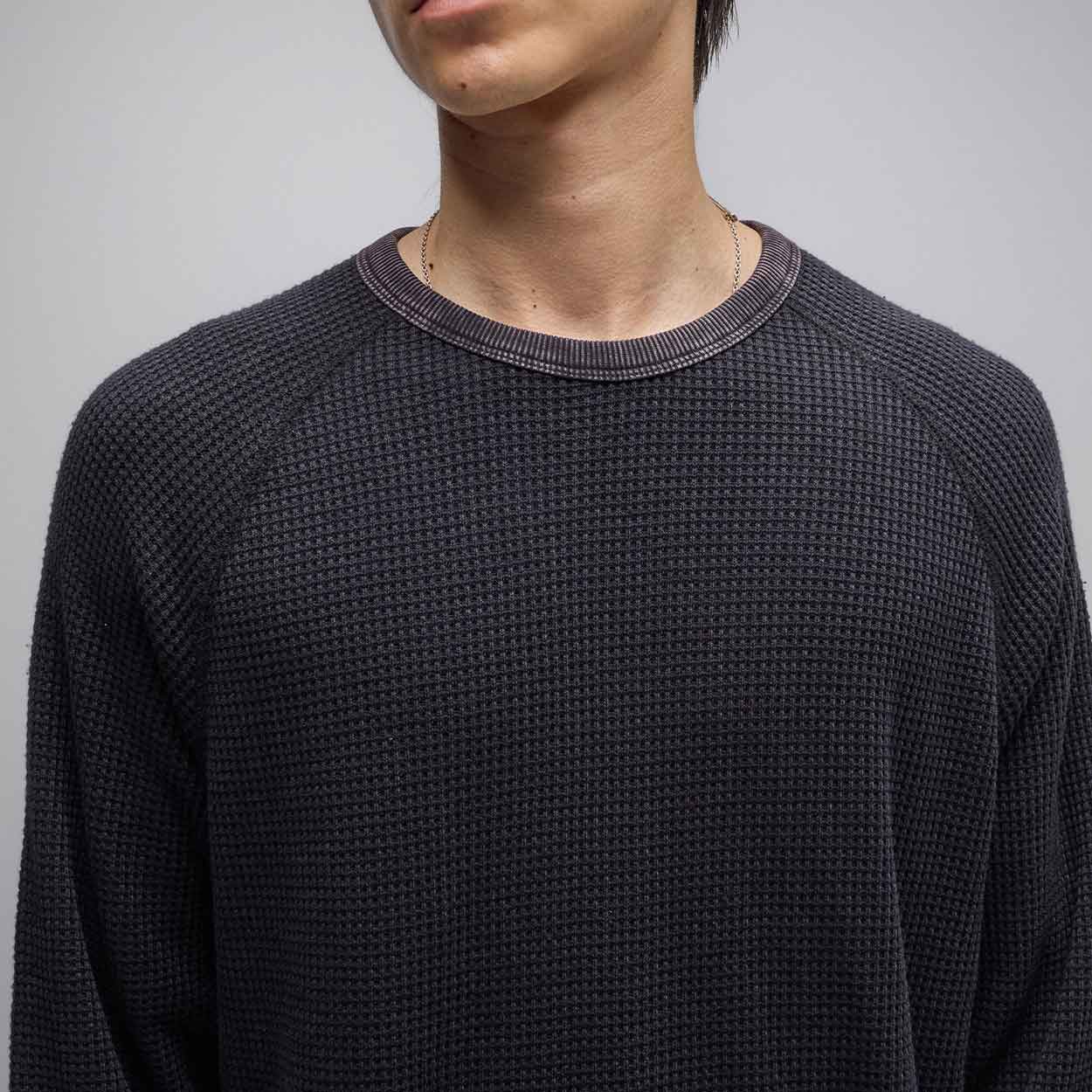 Former Austin Gilette Acid Waffle Longsleeve - Acid Black - Mens Crew Neck Sweatshirt by Former