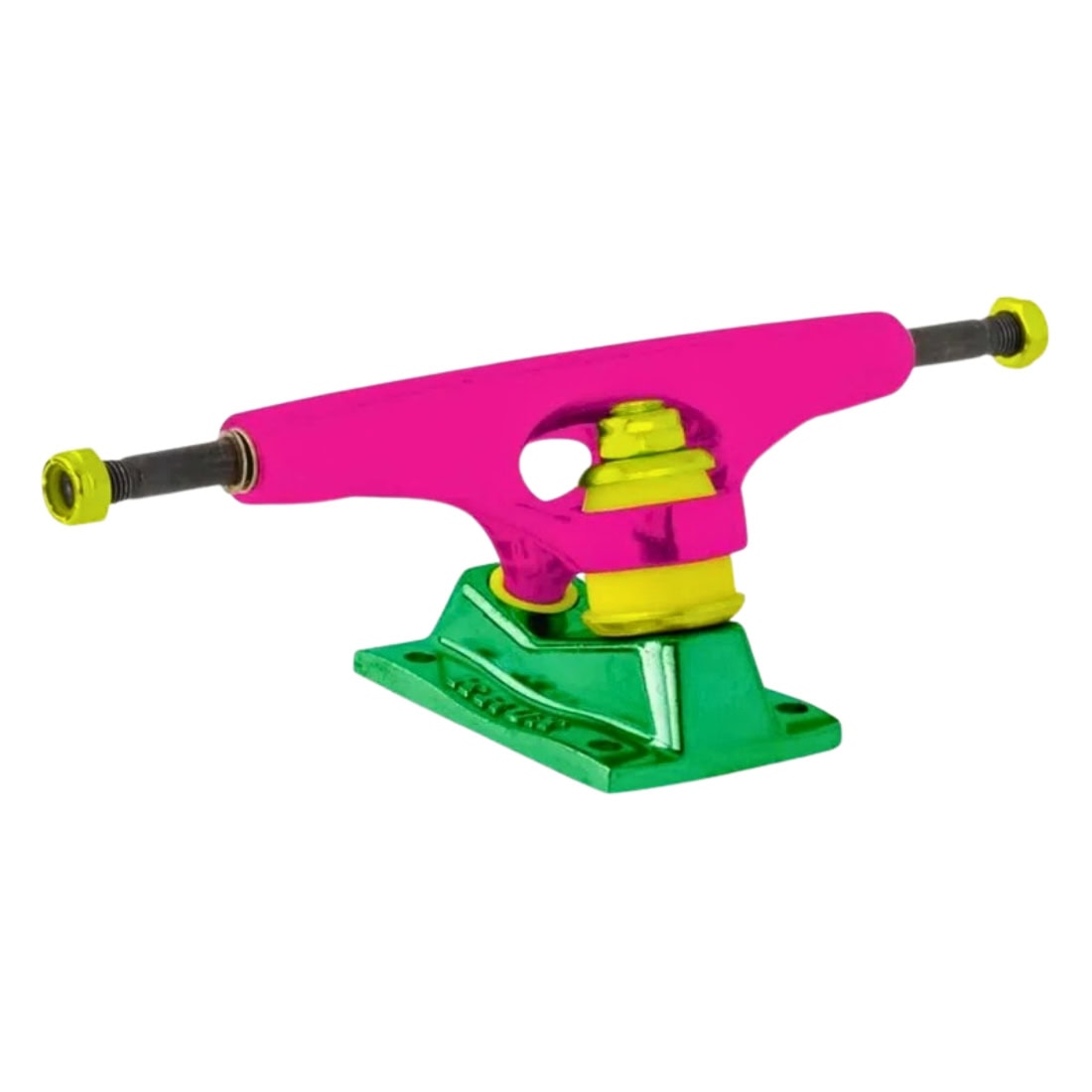 Krux K5 8.0 The Raver Trucks (Pair) - Pink/Green/Yellow - Skateboard Trucks by Krux 8.0 inch