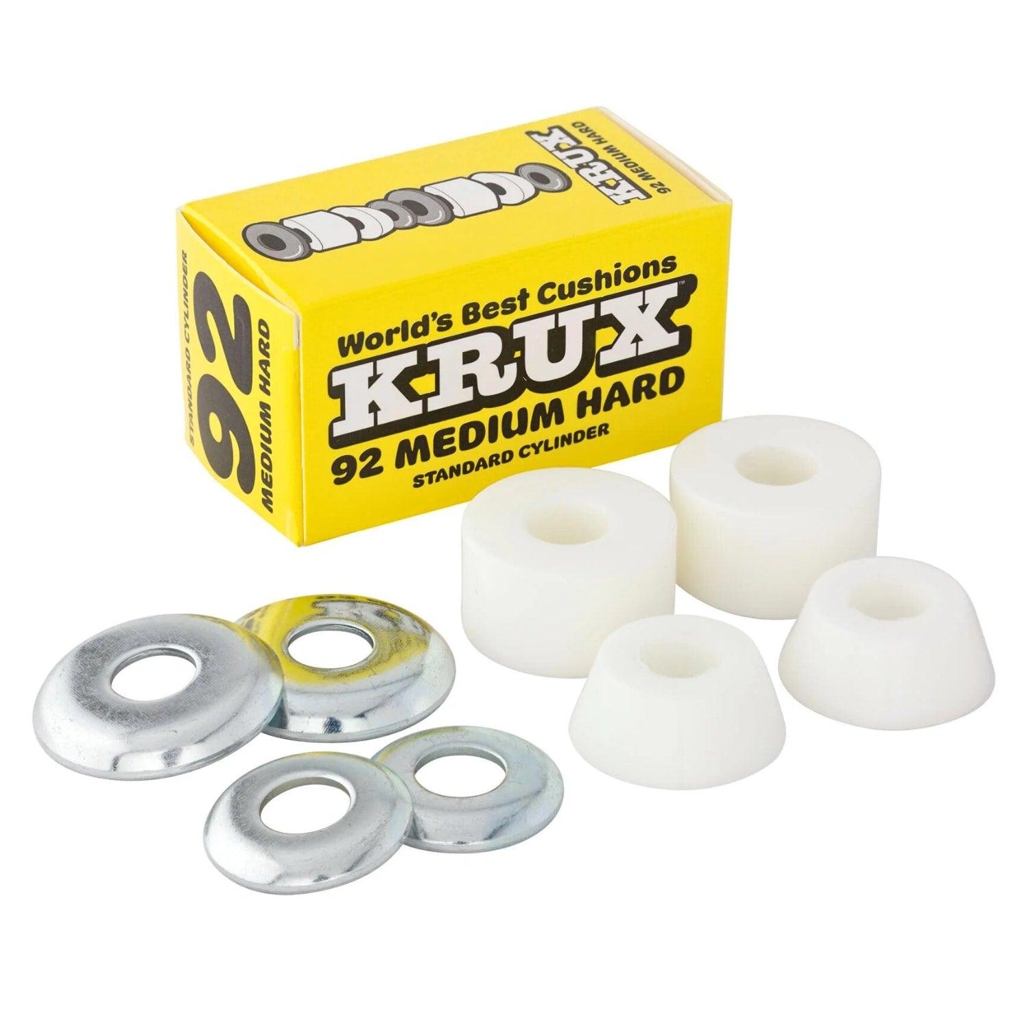 Krux Worlds Best Bushings Medium Hard 92A - White - Skateboard Bushings by Krux