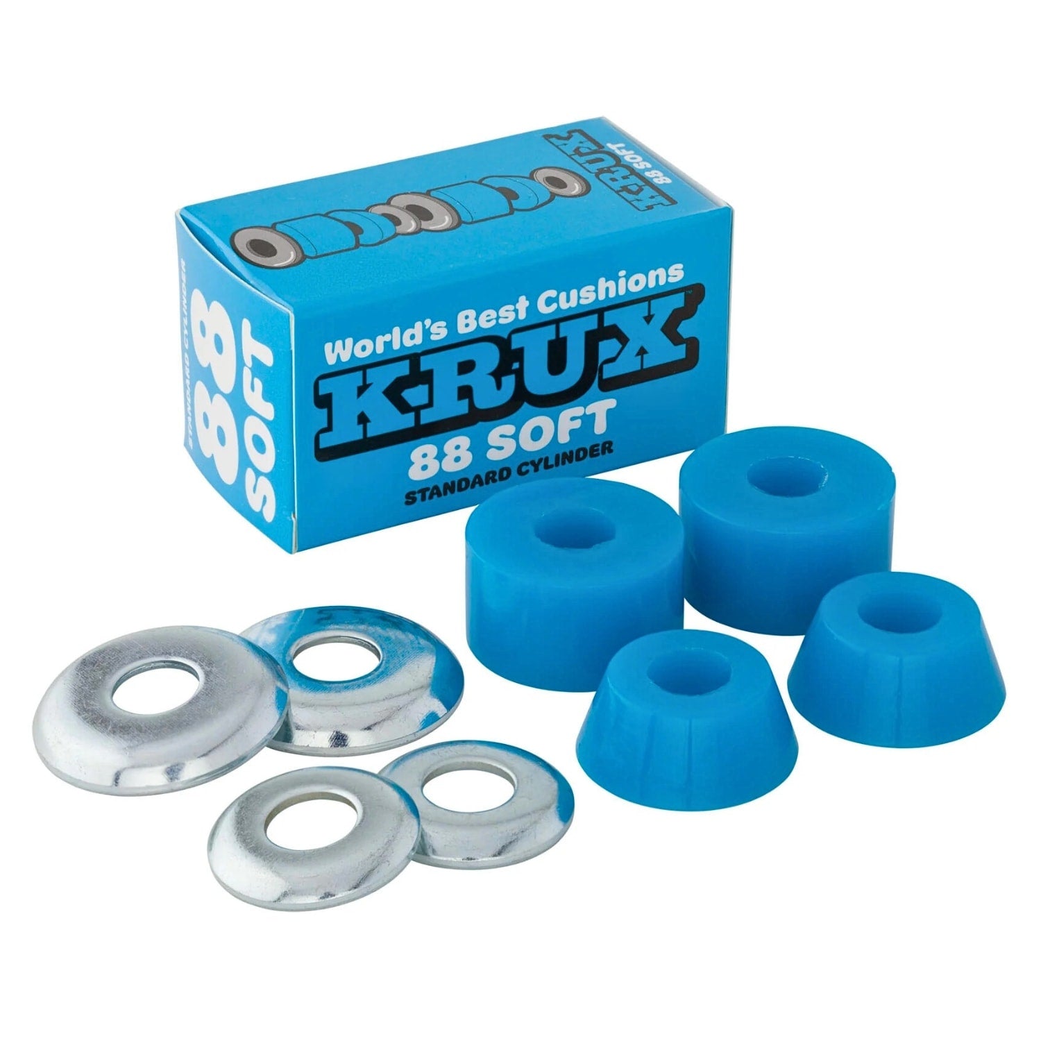Krux Worlds Best Bushings Soft 88A - Blue - Skateboard Bushings by Krux