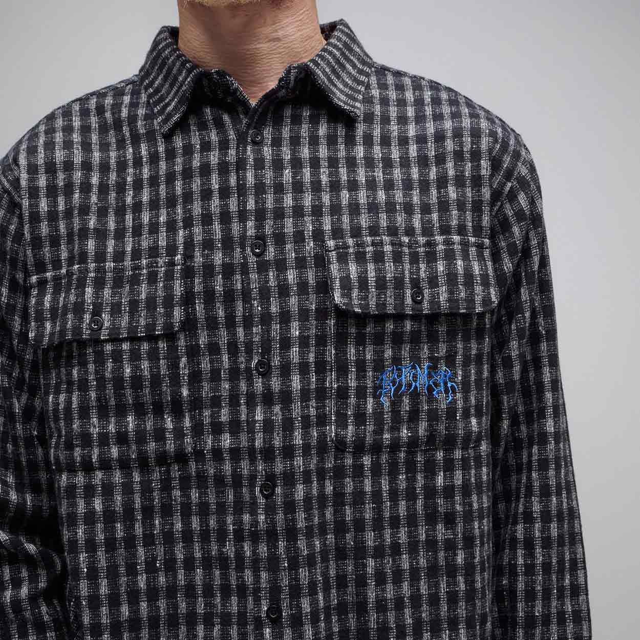 Former Vivian Flannel Longsleeve Shirt - Worn Black - Mens Casual Shirt by Former