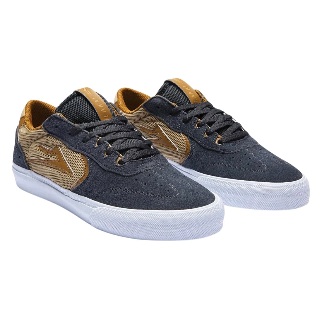 Lakai Atlantic Vulc Skate Shoes - Charcoal/Tan Suede - Mens Skate Shoes by Lakai