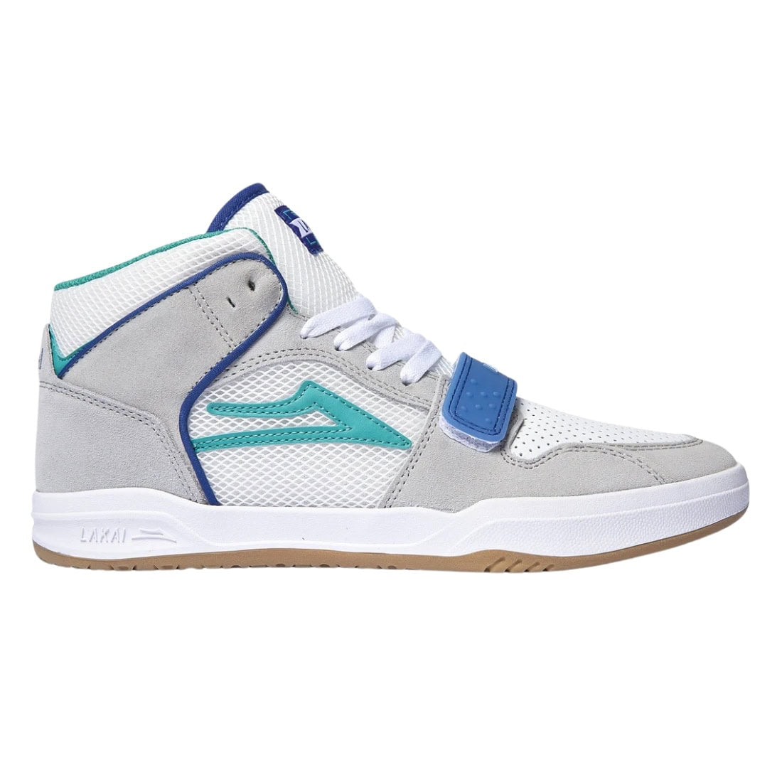 Lakai Telford Mid Skate Shoes - White/Gum Suede - Mens High Top Trainers by Lakai