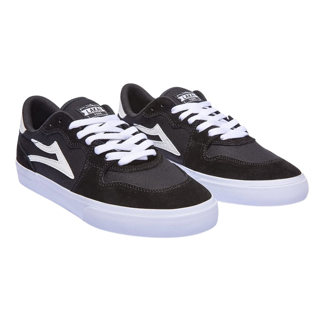 Lakai York Skate Shoes - Black/White Suede - Mens Skate Shoes by Lakai