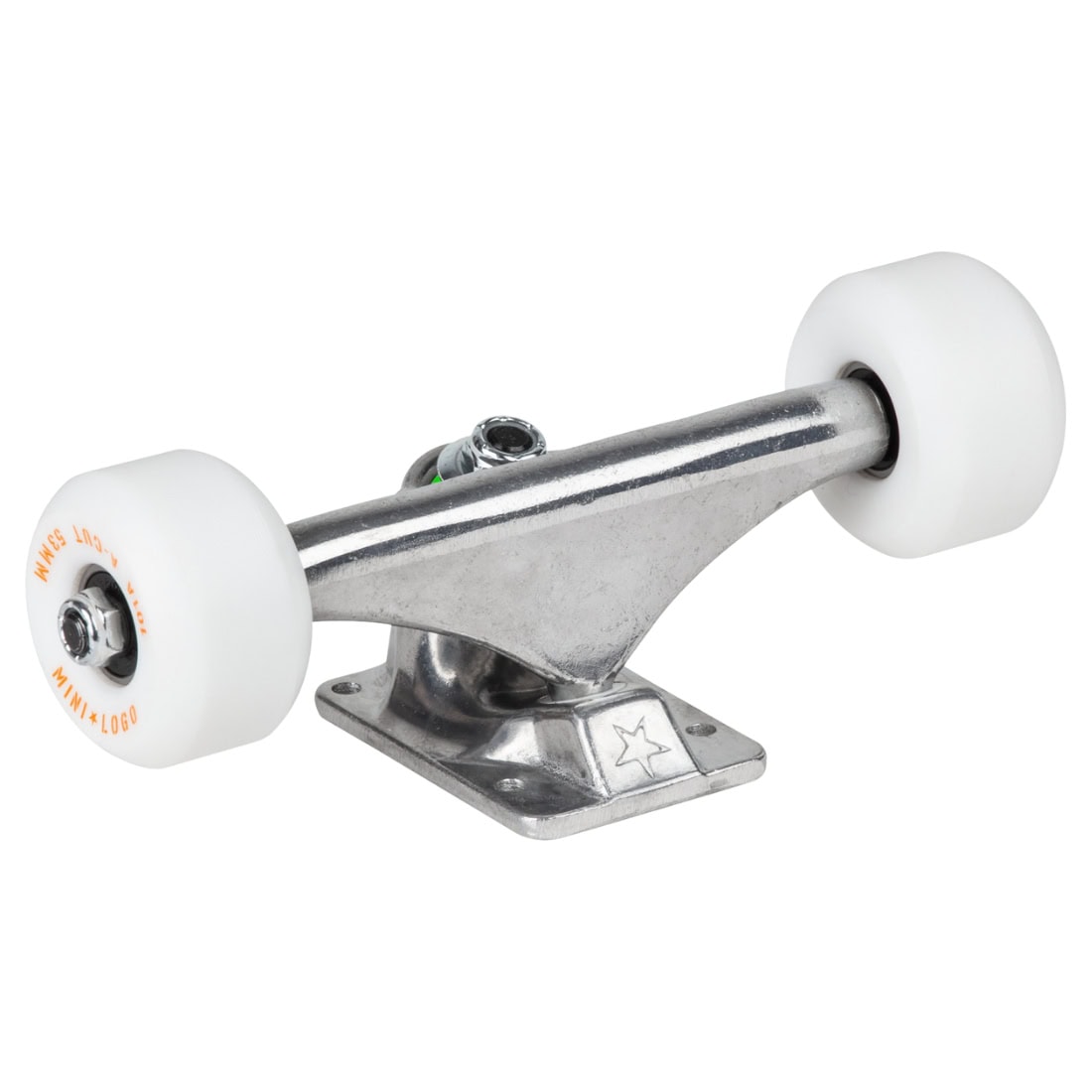 Mini Logo 7.13 Trucks &amp; 53mm Wheels Assembly Kit (Pair) - Raw - Skateboard Trucks by Mini Logo 7.13 inch (mini)