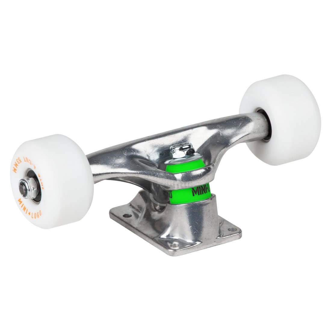 Mini Logo 7.13 Trucks &amp; 53mm Wheels Assembly Kit (Pair) - Raw - Skateboard Trucks by Mini Logo 7.13 inch (mini)