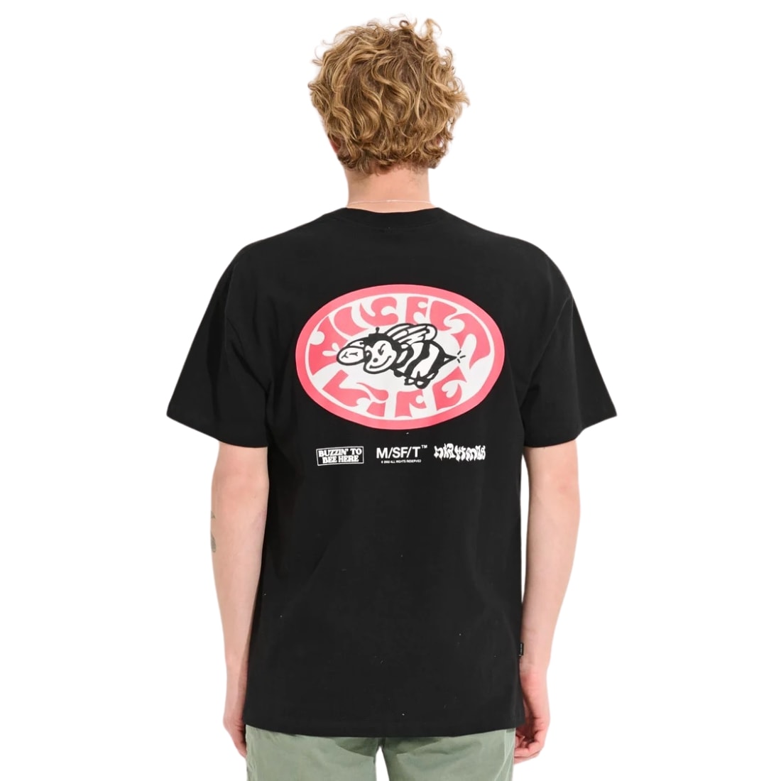 Misfit Life Of Bees 50-50 T-Shirt - Washed Black