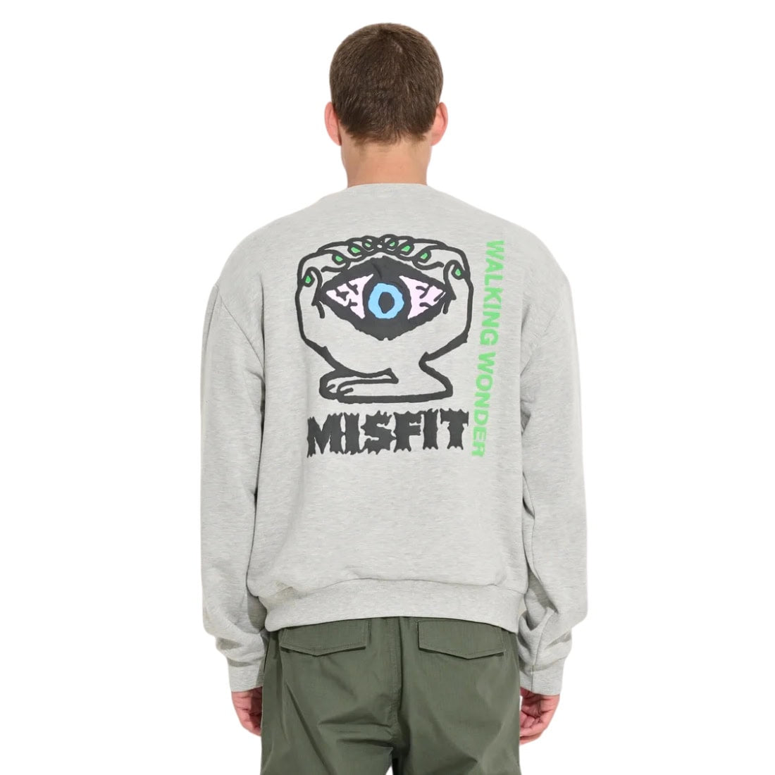 Misfit Walking Wonders Crew Sweater - Ash Heather - Mens Crew Neck Sweatshirt by Misfit