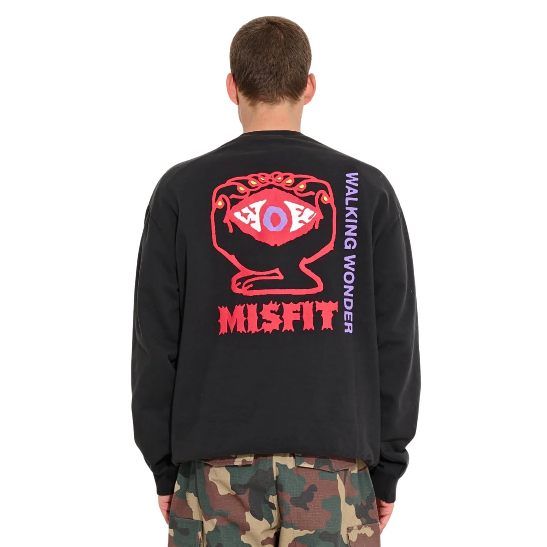 Misfit Walking Wonders Crew Sweater - Pigment Black - Mens Crew Neck Sweatshirt by Misfit