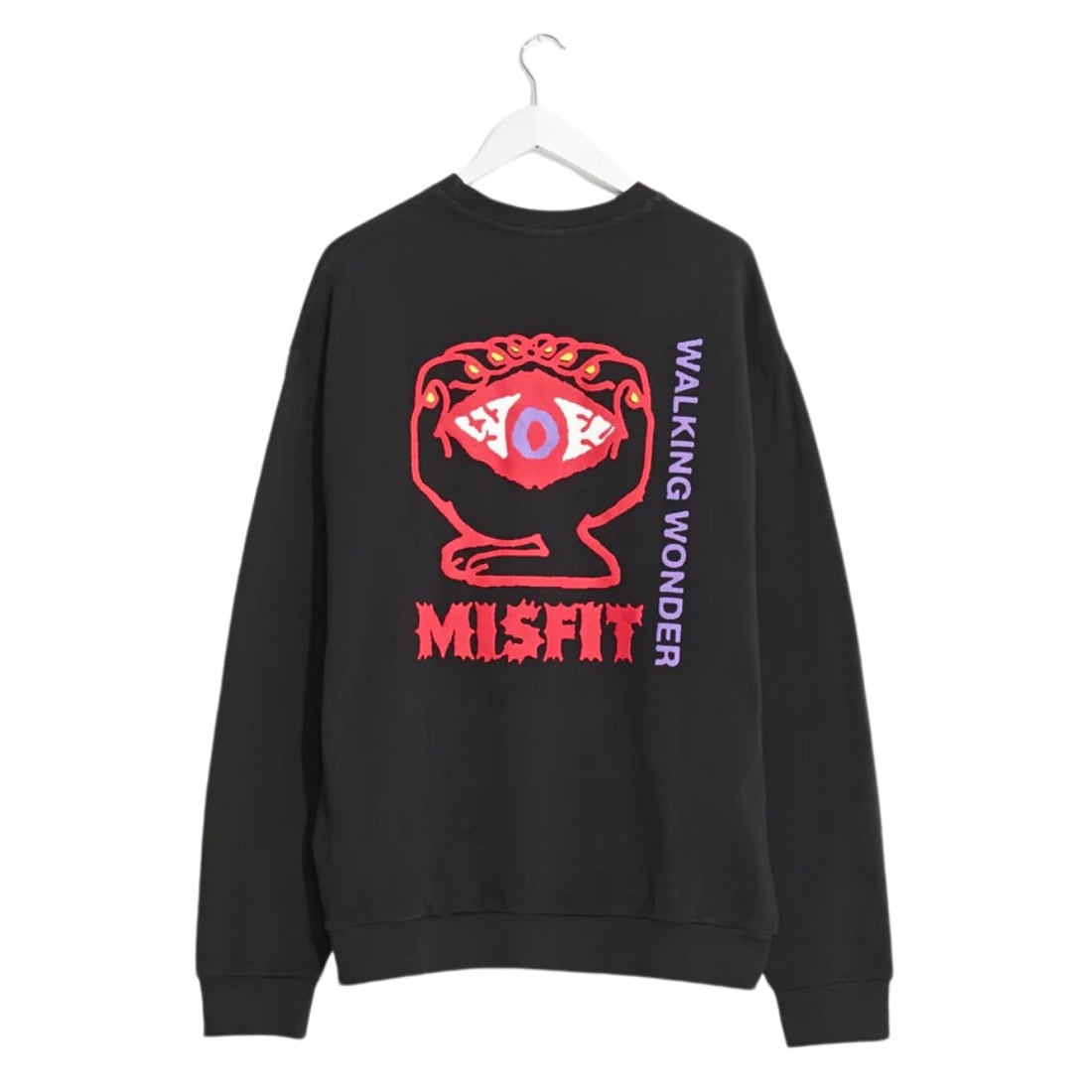 Misfit Walking Wonders Crew Sweater - Pigment Black - Mens Crew Neck Sweatshirt by Misfit