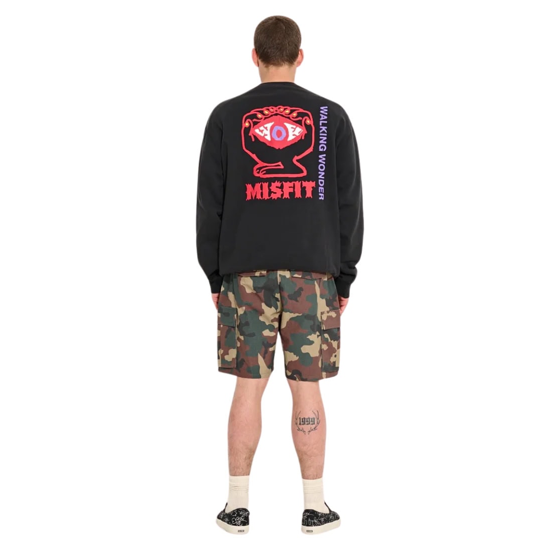 Misfit Walking Wonders Crew Sweater - Pigment Black - Mens Crew Neck Sweatshirt by Misfit