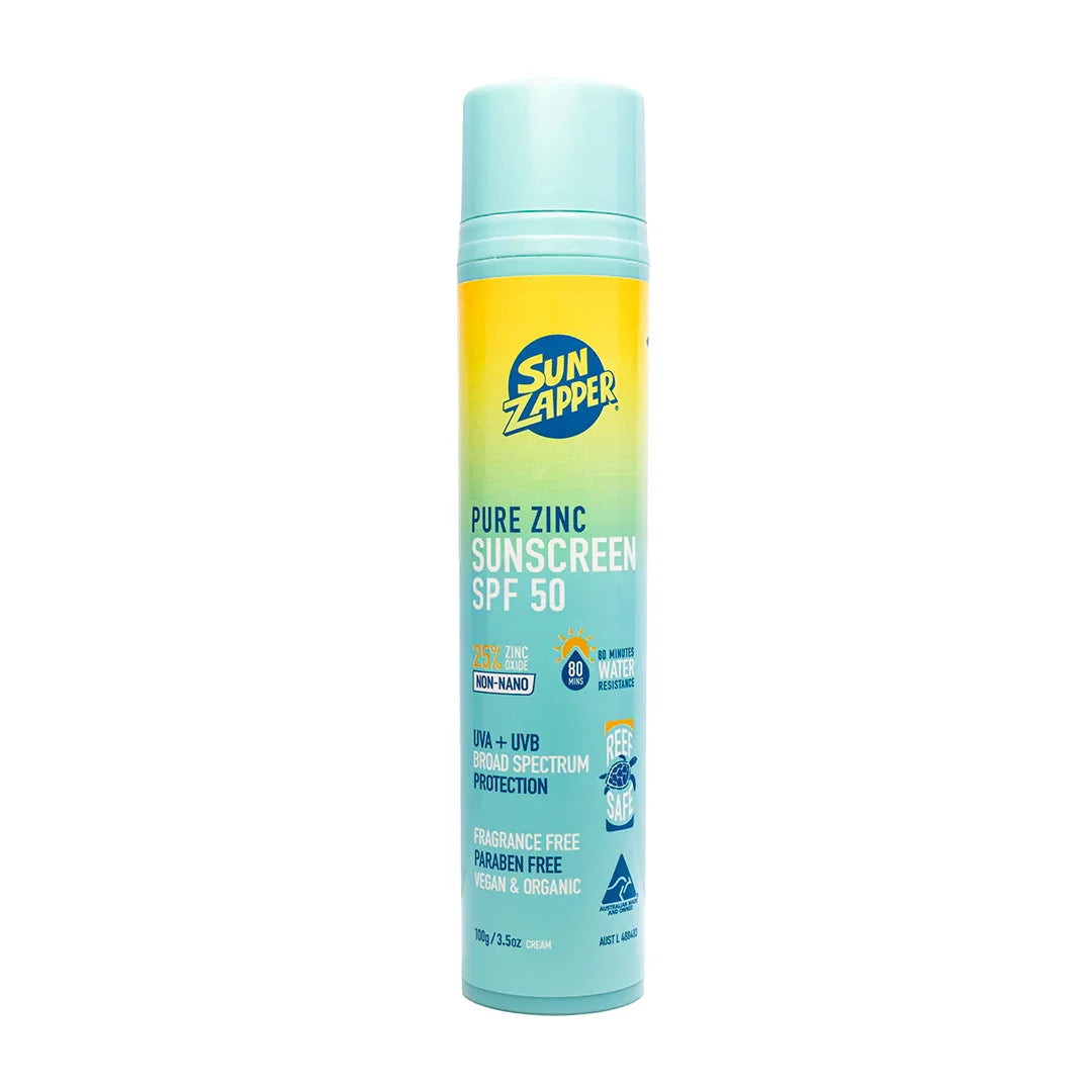 Sun Zapper Pure Zinc Sunscreen SPF50 Pump Bottle - Sunscreen by Sun Zapper 100g