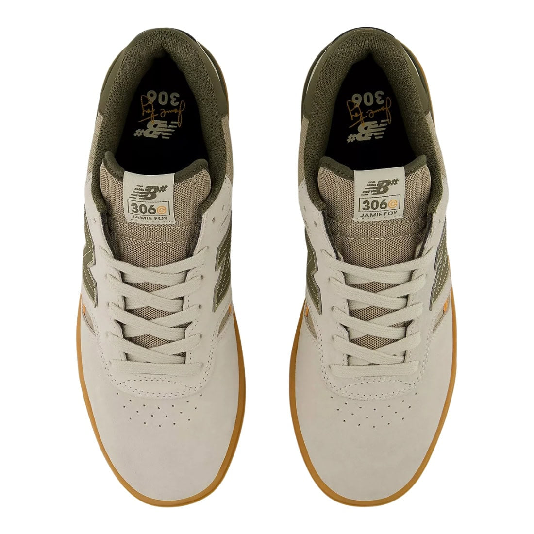 New Balance Numeric 306 Foy Cup Skate Shoes - Timberwolf/Dark Moss - Mens Skate Shoes by New Balance Numeric