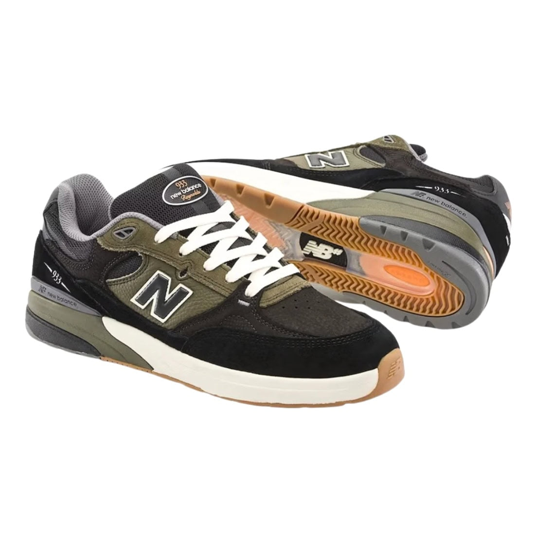 New Balance Numeric NM933 Reynolds Skate Shoes - Black/Olive - Mens Skate Shoes by New Balance Numeric